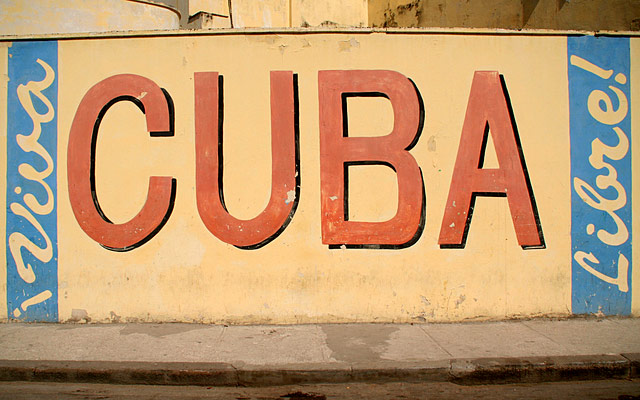 CUBA painted on wall