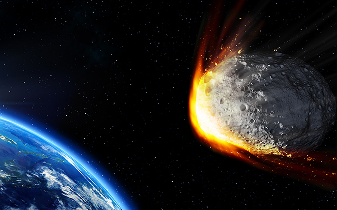 Generated image of a meteor en route to collide with earth