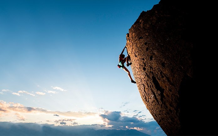 Athletic female rock climber.